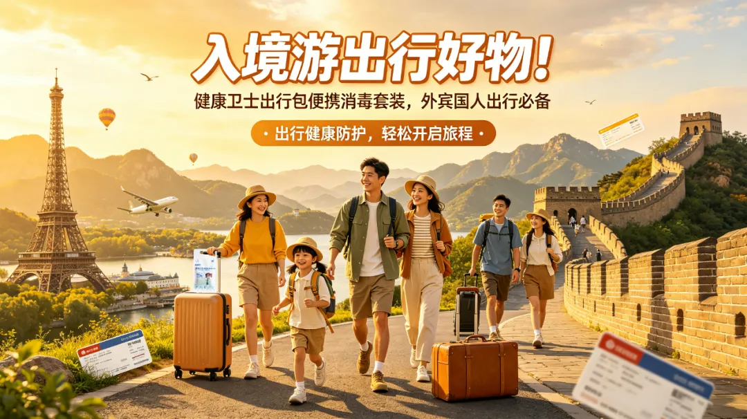 入境游出行好物！健康卫士出行包便携消毒套装，外宾国人出行必备