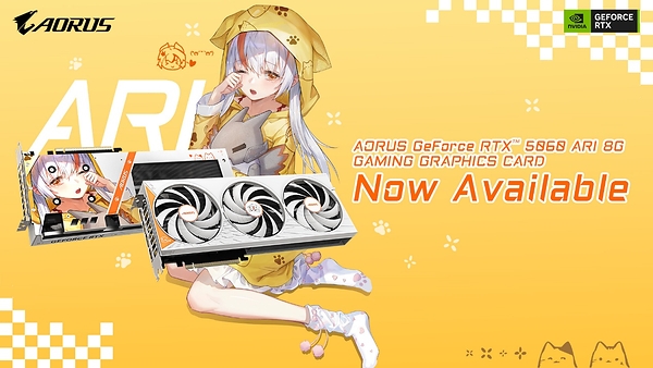 技嘉科技宣布融合动漫风格及强劲性能的 AORUS GeForce RTX™ 5060 雕妹显卡正式上市
